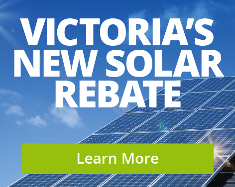 Victoria's new solar rebate banner over rooftop solar panels