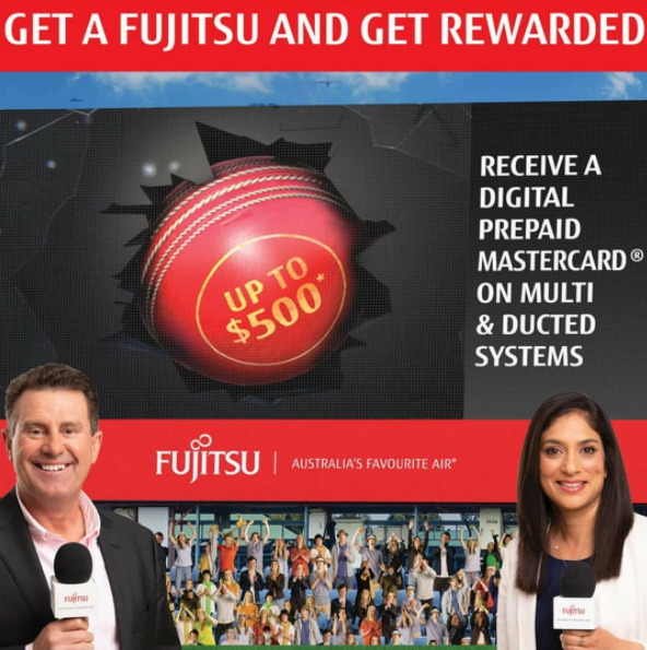 Fujitsu summer promotion offering up to $500 prepaid Mastercard on multi and ducted systems